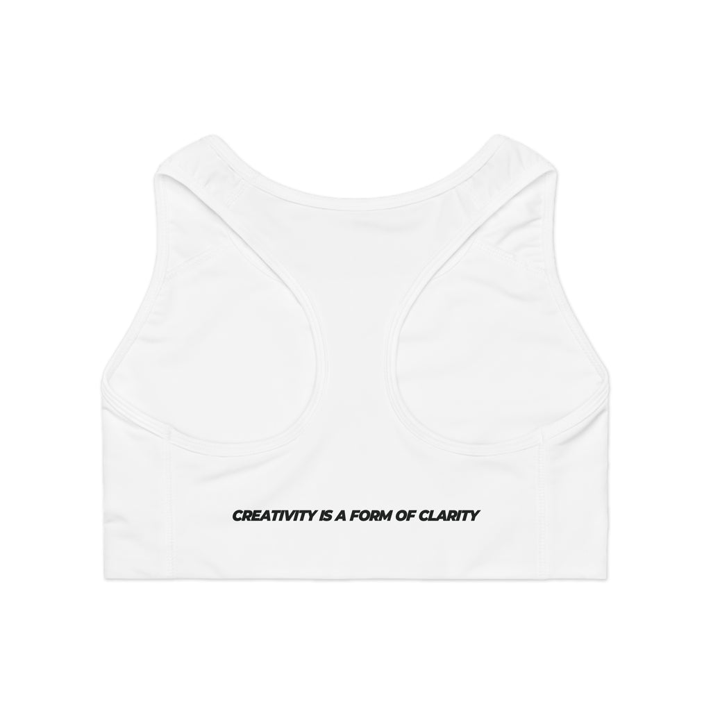 WHITE SPORTS BRA